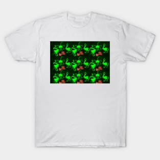 Lilies in Red and Green T-Shirt